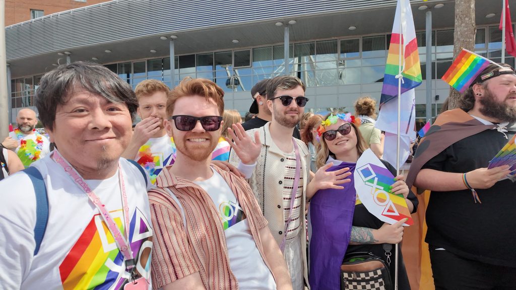Liverpool-based Sony Interactive employees at a pride event.