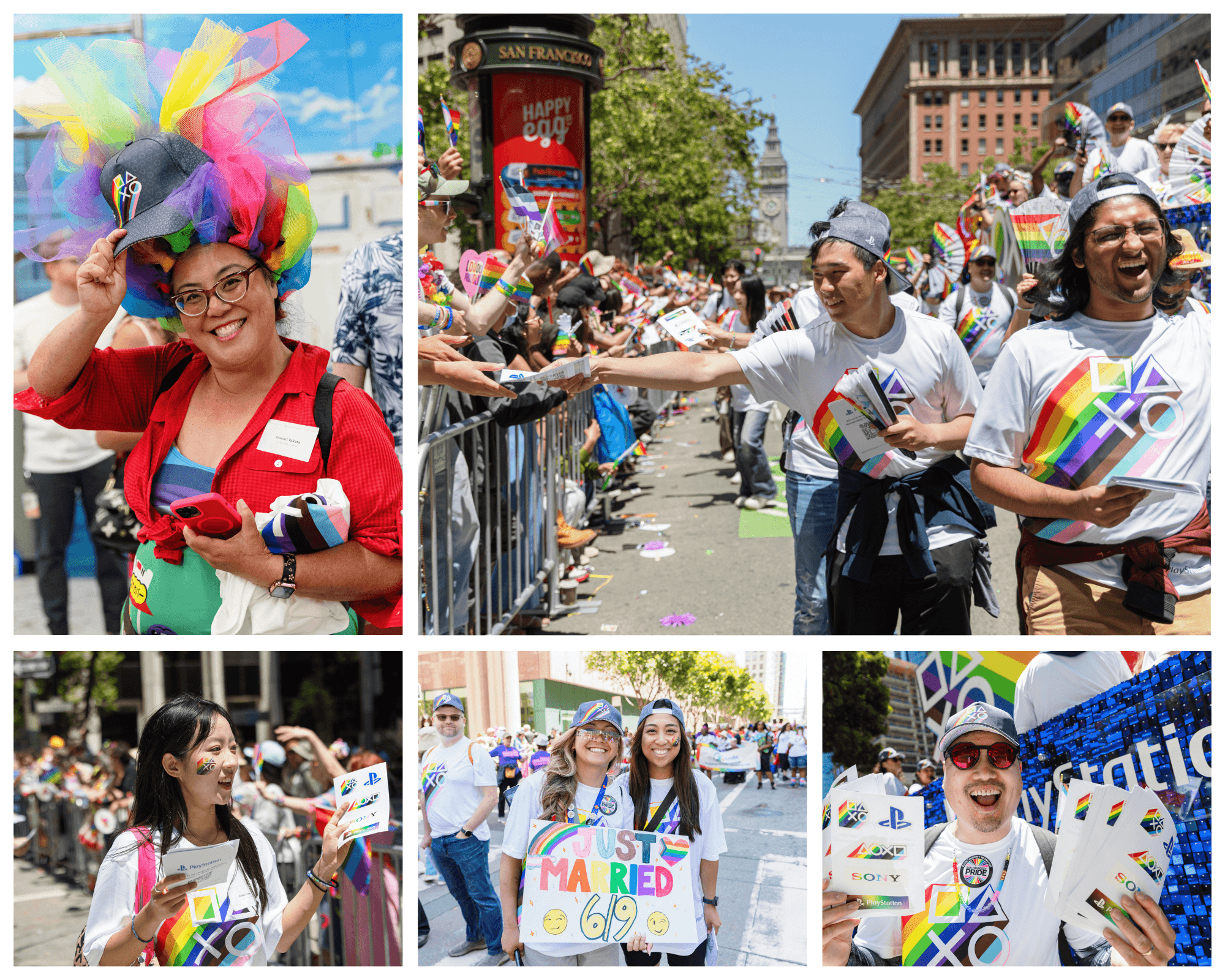 Crunchyroll employees and Bay Area Sony Interactive employees at a San Francisco pride event.